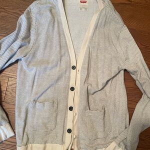 Levi's Men's Light Gray Striped Cardigan